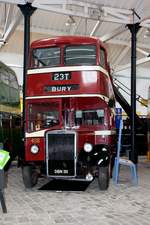 Dieser Leyland PD 2/4, Baujahr 1949, früher eingesetzt bei Bolton Transport steht im Bury Transport Museum. (Bury 27.04.2018)