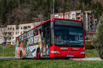 Am 16.3.2024 veranstalteten die Stadtwerke Leoben eine Fotofarht mit ihrem Citaro Facelift. Hier steht der Bus gerade in der Station Hinterberg