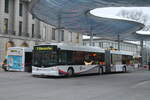 BBA Nr. 165 (Scania/Hess N310UA) am 11.1.2024 beim Bhf. Aarau. Seit dem Jahre 2019 verkehren Gelenkbusse auf der Linie 4.
