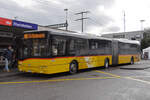 Solaris Bus der Post, auf der Linie 100, wartet am 07.11.2023 an der Haltestelle beim Bahnhof Rheinfelden.