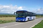 Bus Rheinland-Pfalz / Rhein-Nahe Nahverkehrsverbund (RNN): Iveco Crossway LE (MZ-I 1591) der INGmobil GmbH (Transdev GmbH), aufgenommen im August 2023 im Stadtgebiet von Gau-Algesheim, einer Stadt im