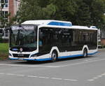 Der Neue MAN Lion´s E als Linie 28 von Rostock-Holbeinplatz nach Campus Südstadt stand am 06.08.2023 im Rostocker Stadtgebiet