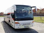 Setra S 415 GT der Barnimer Busgesellschaft am 17. April 2019 im Busbahnhof Eberswalde. 