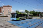 Stadtbus Ulm / Stadtbus Neu-Ulm / DING - Donau-Iller-Nahverkehrsverbund GmbH: Mercedes-Benz Citaro Facelift G von SWU Verkehr GmbH - Wagen 150, aufgenommen im Juni 2016 im Stadtgebiet von Ulm.