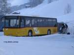 Volvo 8700LE von Postauto in Elm. Normalerweise verkehren keine Postautos nach Elm, aber an diesem besagten Tag mietete eine Gruppe aus dem Zrcher Oberland ein Postauto fr den Transport zu einem Skitag.
