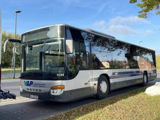 Setra 415 NF der Verkehrsgesellschaft Ludwigslust-Parchim mbH in Plau am See am 25.10.2023