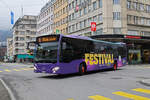 Mercedes Citaro 195 Moonliner, auf der Linie 8, fhrt am 24.02.2025 zur Haltestelle beim Bahnhof Biel.