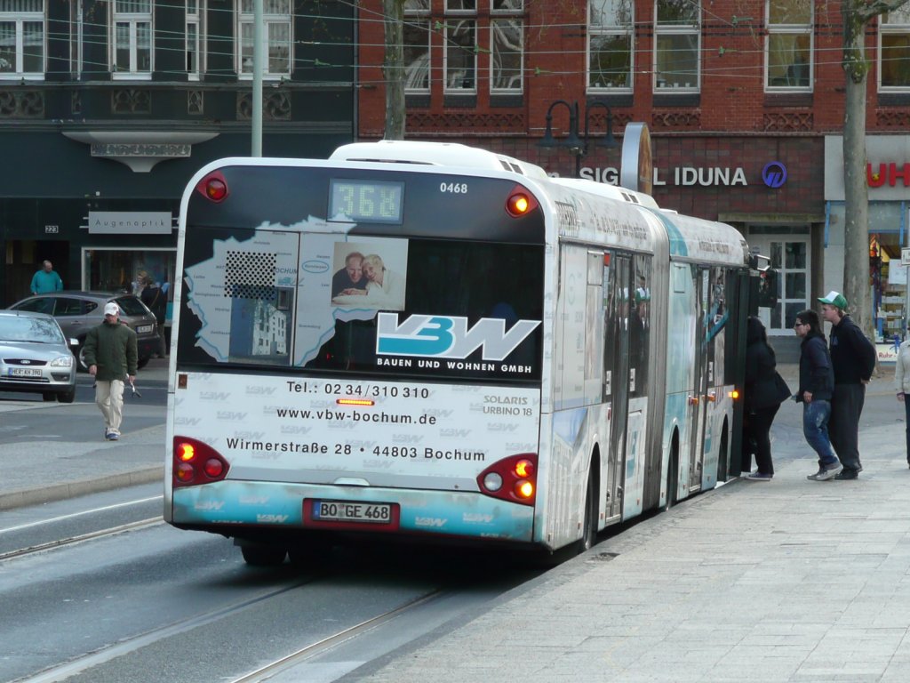 21.04.10,SOLARIS der BOGESTRA Nr.0468 in Wanne-Eickel.