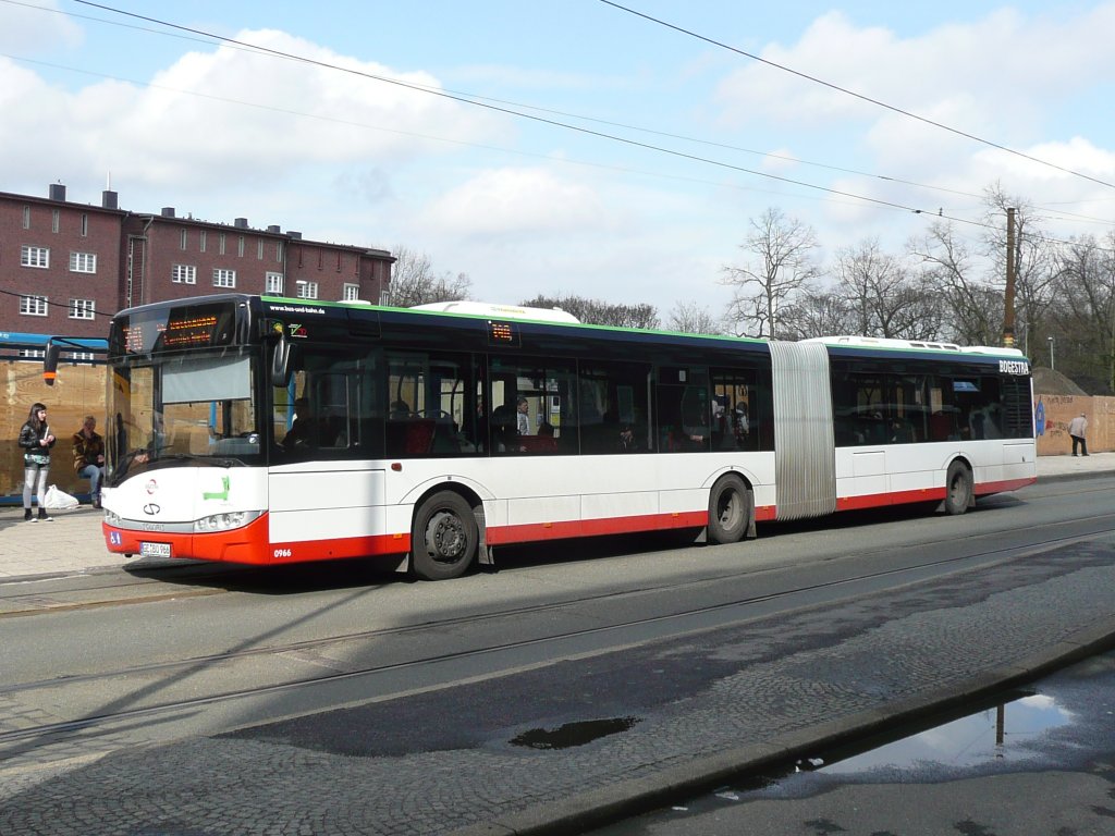 29.03.10,SOLARIS der BOGESTRA Nr.0966 in Wanne-Eickel.