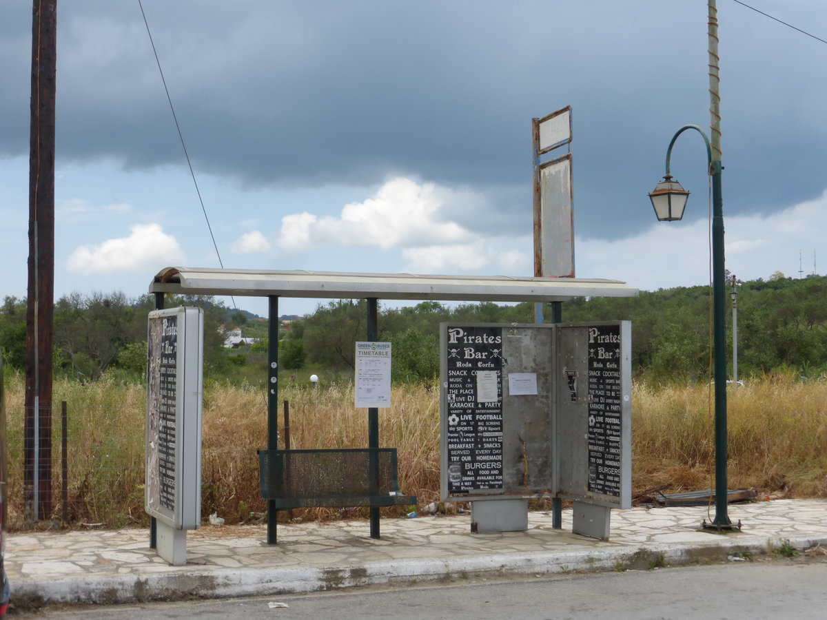 09.05.2018,Bushaltestelle auf Korfu/Greece.