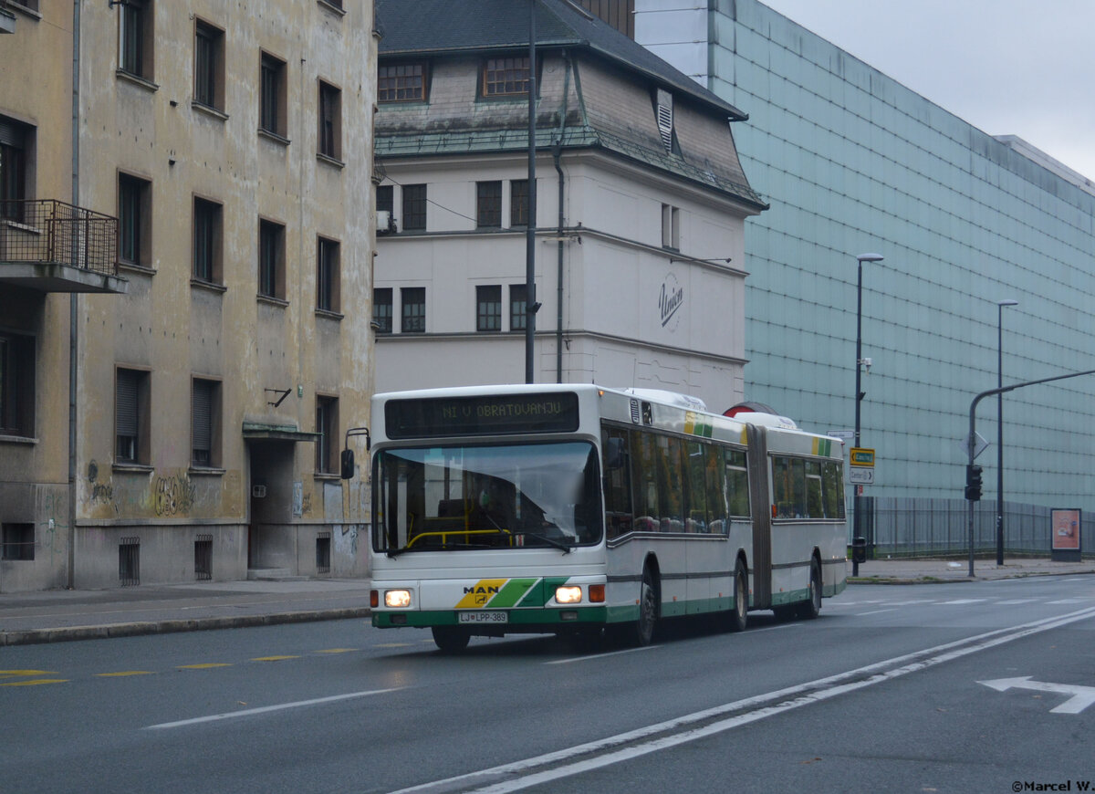 10.10.2019 | Slowenien - Ljubljana | LJ LPP 389 | MAN 1. Generation Niederflurbus |