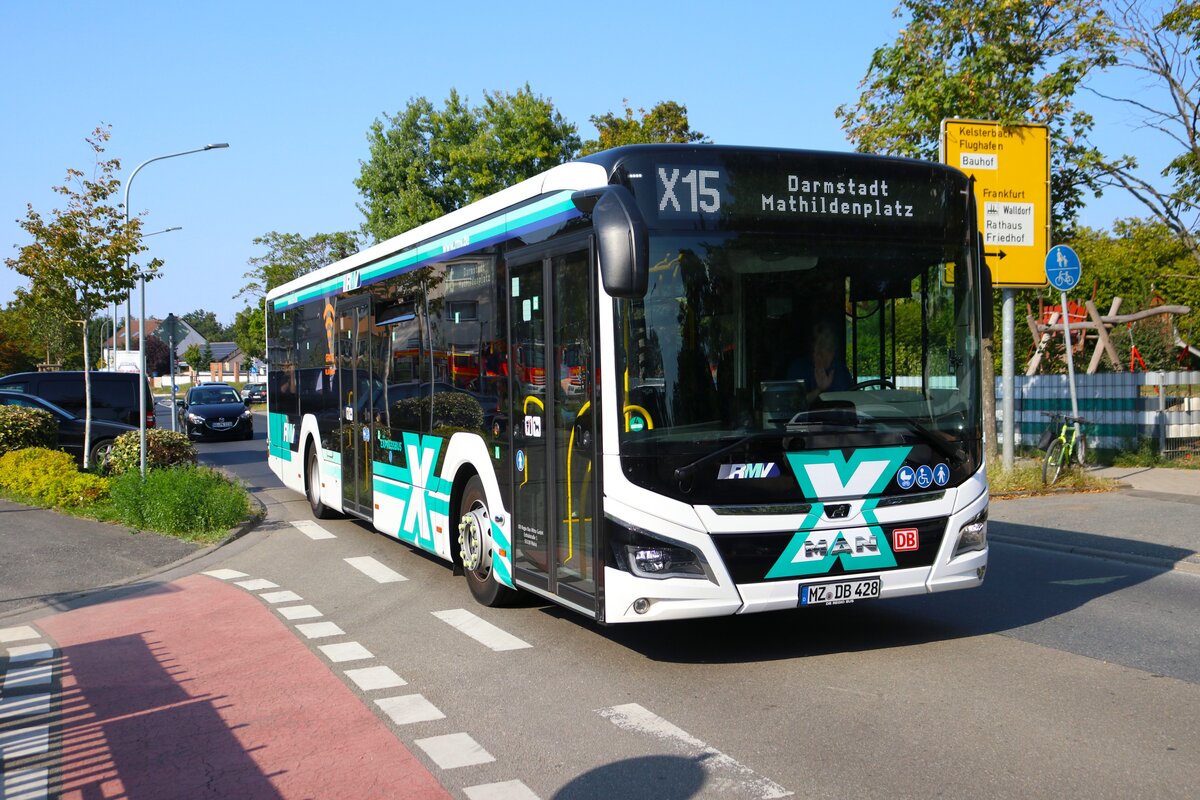 DB Regio Bus Mitte MAN Lions City RMV X Linie 15 am 31.08.24 in Walldorf Hessen 