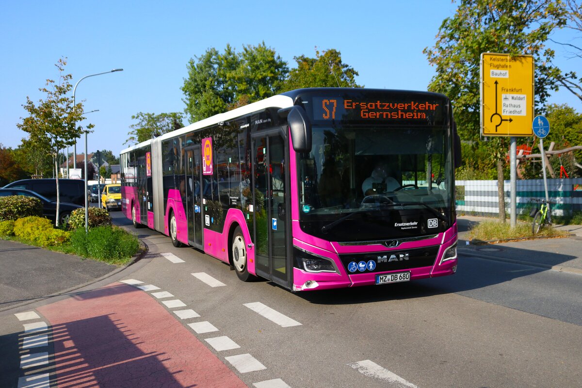 DB Regio Bus Mitte MAN Lions City G Ersatzverkehr Riedbahn am 31.08.24 in Walldorf Hessen