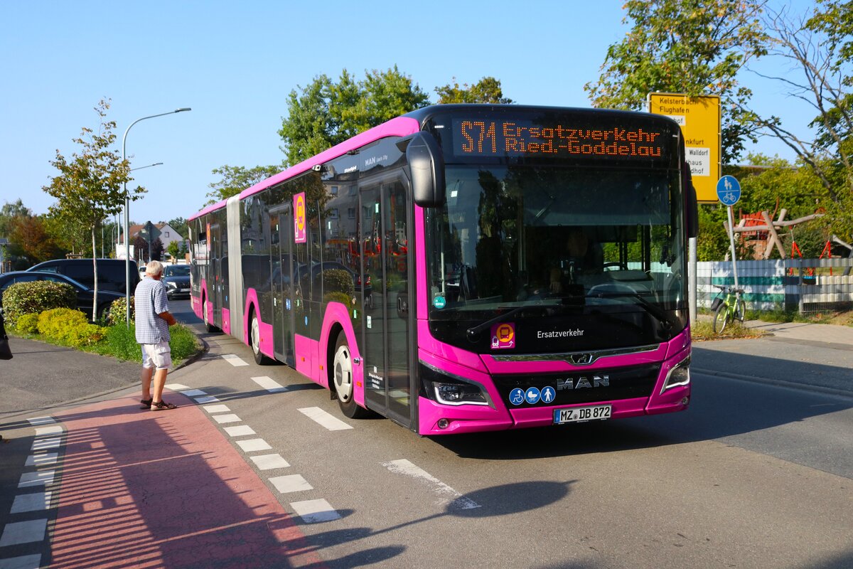 DB Regio Bus Mitte MAN Lions City G Ersatzverkehr Riedbahn am 31.08.24 in Walldorf Hessen