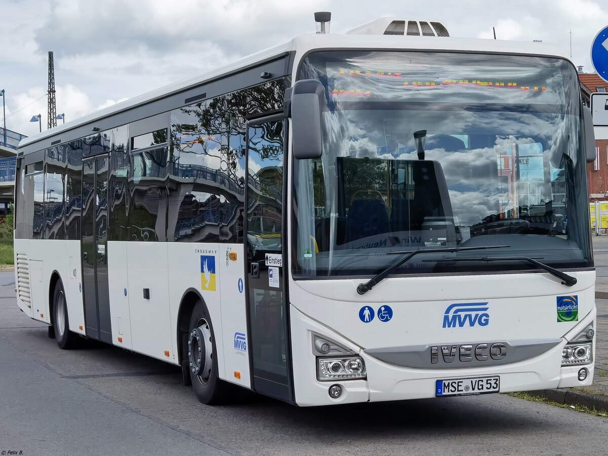 Iveco Crossway der MVVG in Neubrandenburg am 22.05.2022