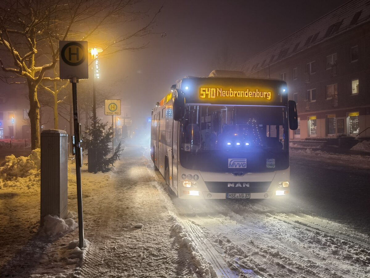 MAN Lion's City LE Ü der MVVG in Woldegk am 29.12.2021