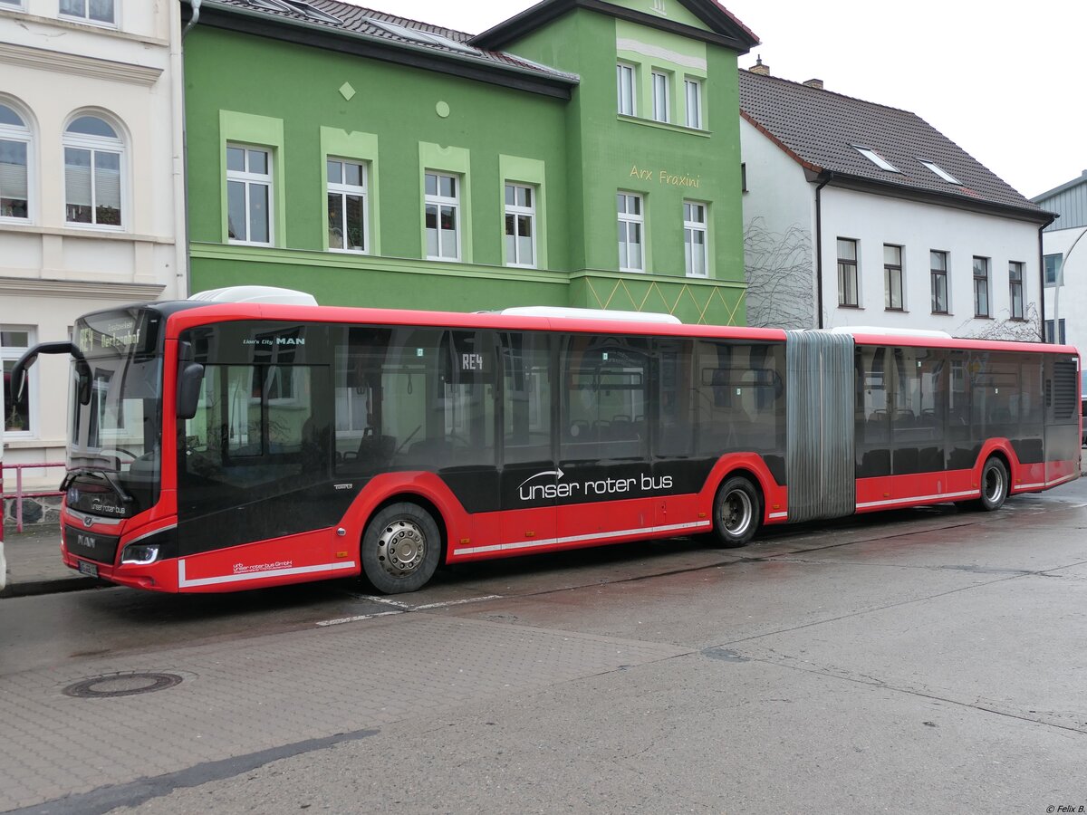 MAN Lion's City von URB aus Deutschland in Neubrandenburg am 07.01.2023