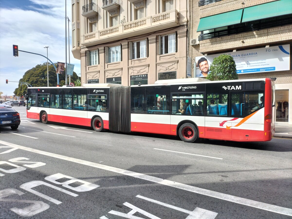 Mercedes-Benz Citaro O 530 G, Wagen 816, Vectalia Mia, als Linie 3 in der Avenida Maisonnave in Alicante am 01.10.2024