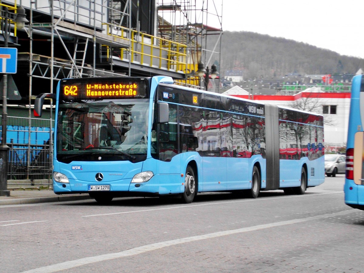  Mercedes-Benz O 530 III (Citaro 2. Generation) auf der Linie 642 nach Wuppertal-Nächstebreck Hannoverstraße am S-Bahnhof Wuppertal Oberbarmen.(27.2.2014)