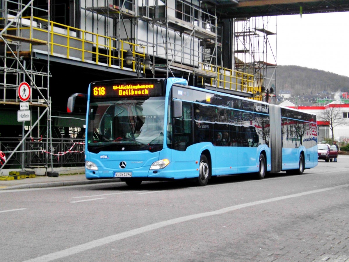  Mercedes-Benz O 530 III (Citaro 2. Generation) auf der Linie 618 nach Wuppertal-Wichlinghausen Dellbusch am S-Bahnhof Wuppertal Oberbarmen.(27.2.2014)