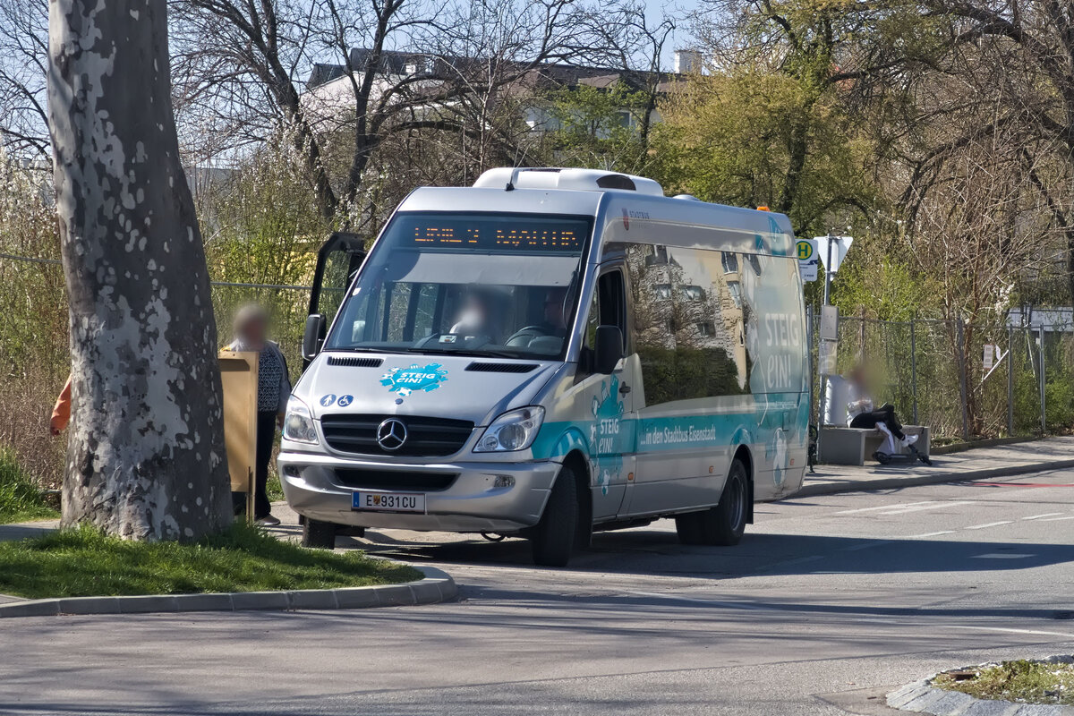 Mercedes-Benz Sprinter (E-931CU) als Stadtbus Eisenstadt Linie 3  Martin  am Bhf. Eisenstadt. Aufgenommen 20.3.2024.