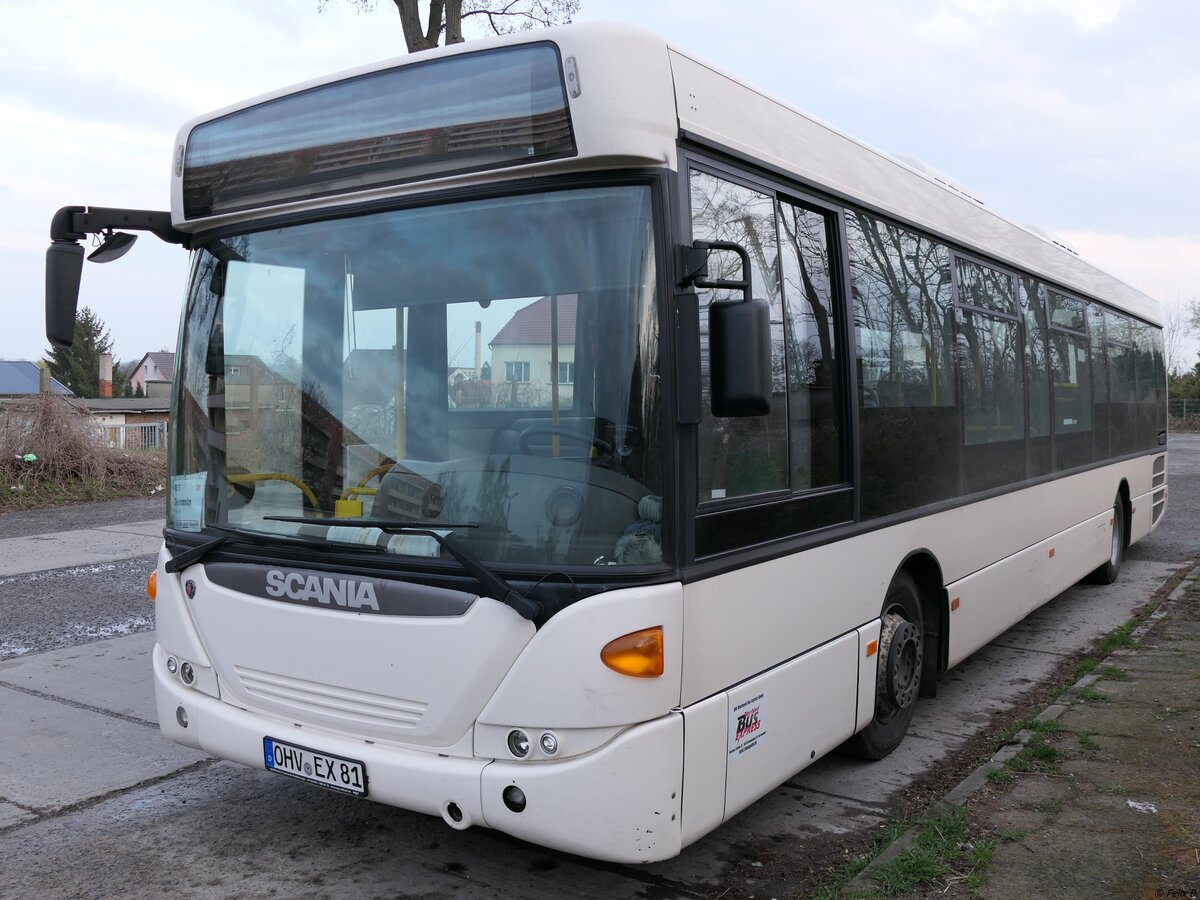 Scania OmniLink von Oberhavel Bus Express aus Deutschland (ex Norddeutsche Verkehrsbetriebe - NF-CB 928; exex Ahrweiler Verkehrs GmbH - AW-TD 1002) in Altentreptow am 14.04.2022
