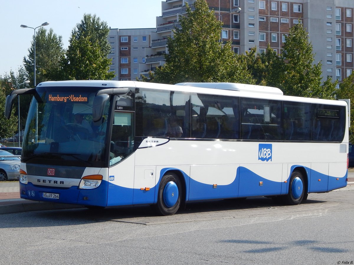 Setra 415 H von der Usedomer Bäderbahn in Rostock am 19.08.2018