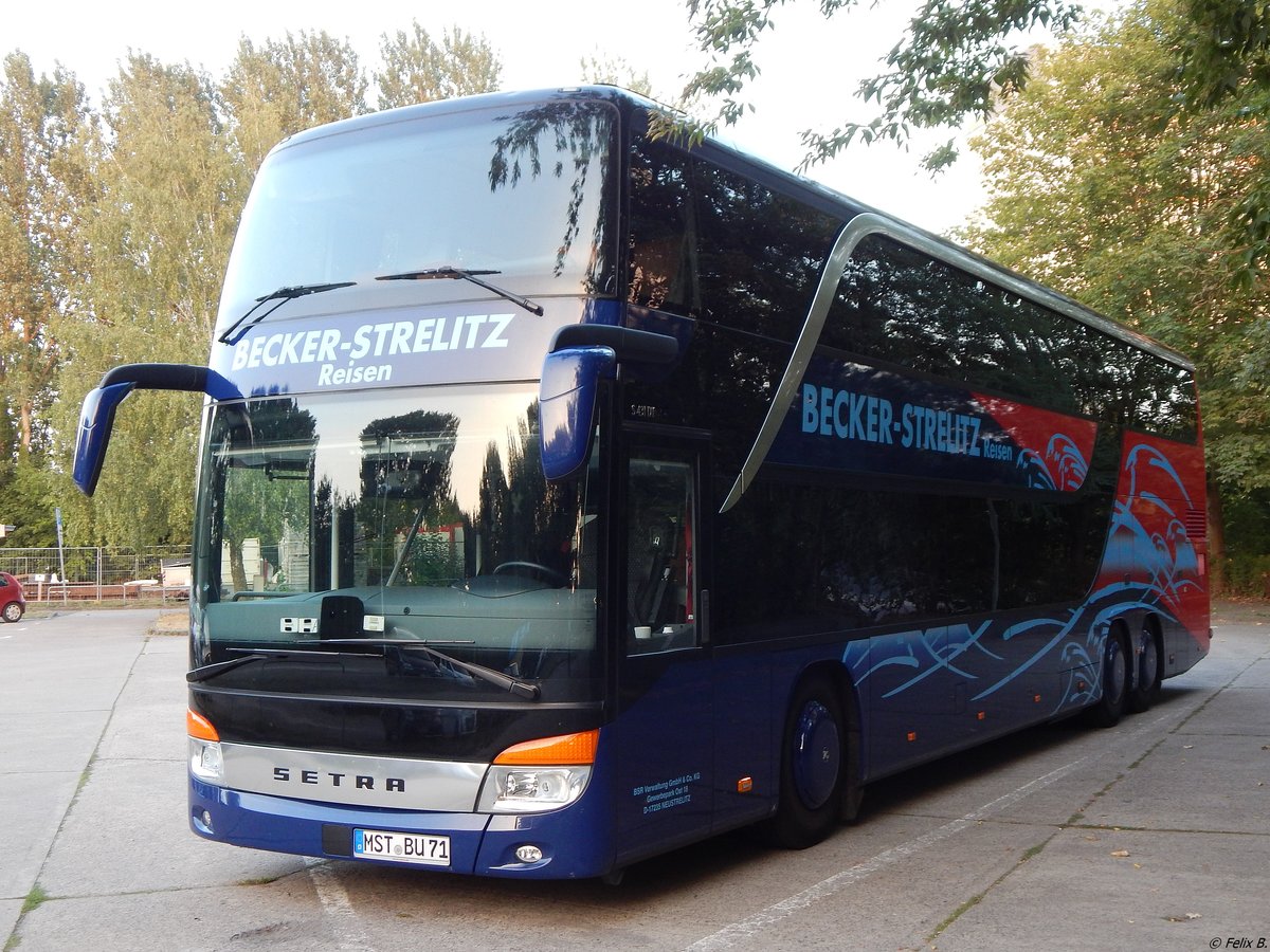 Setra 431 DT von Becker-Strelitz Reisen aus Deutschland in Neubrandenburg am 07.08.2018