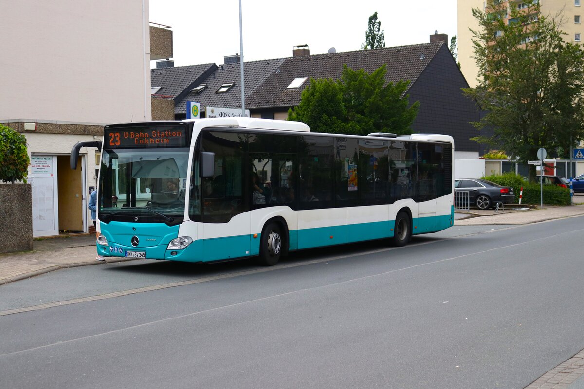 Stadtverkehr Maintal Mercedes Benz Citaro C2 am 05.07.24 in Bischofsheim