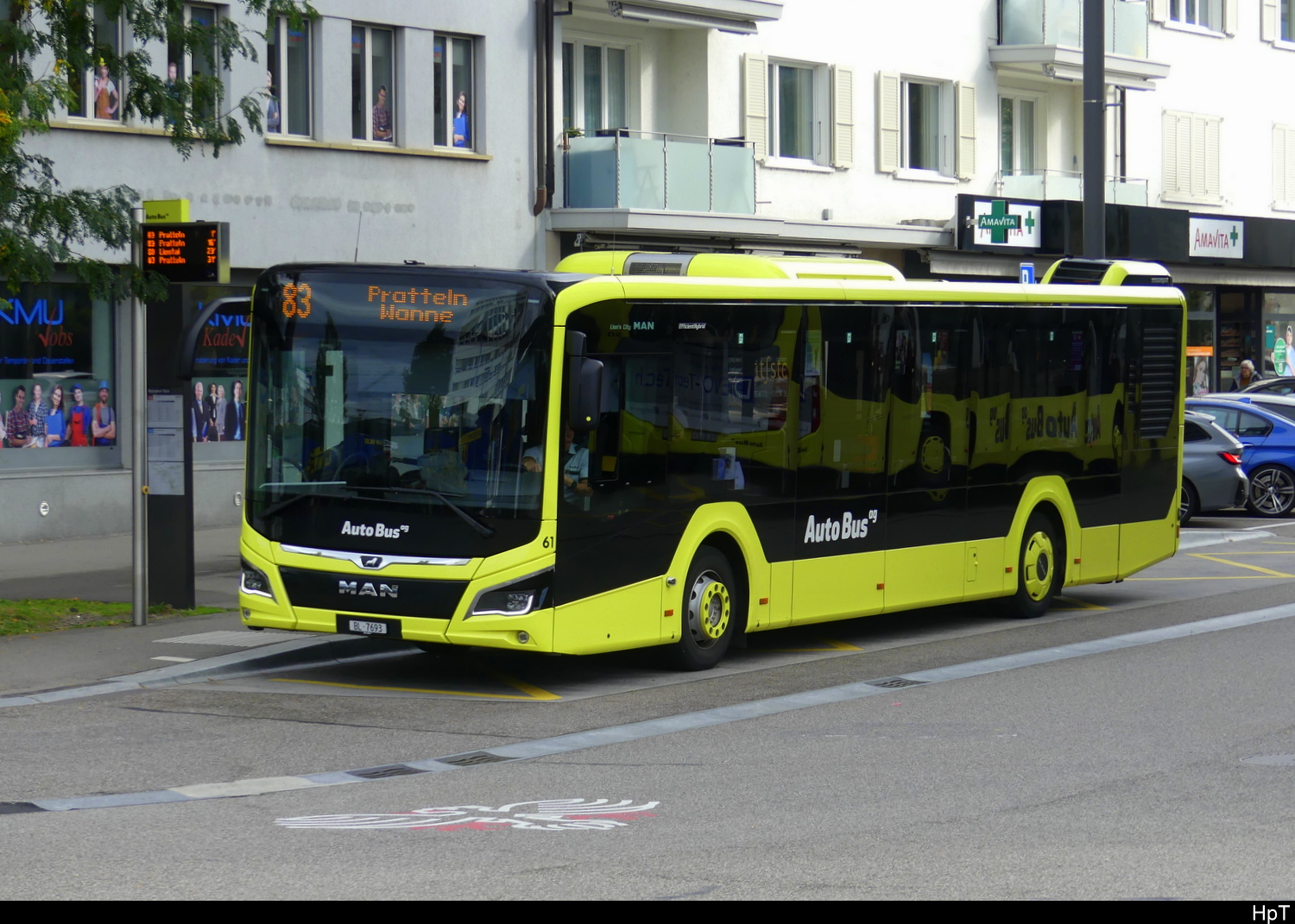 AutoBus AG - MAN lion`s City Hybrid  Nr.61 unterwegs auf der Linie 83 in Pratteln am 2024.09.30