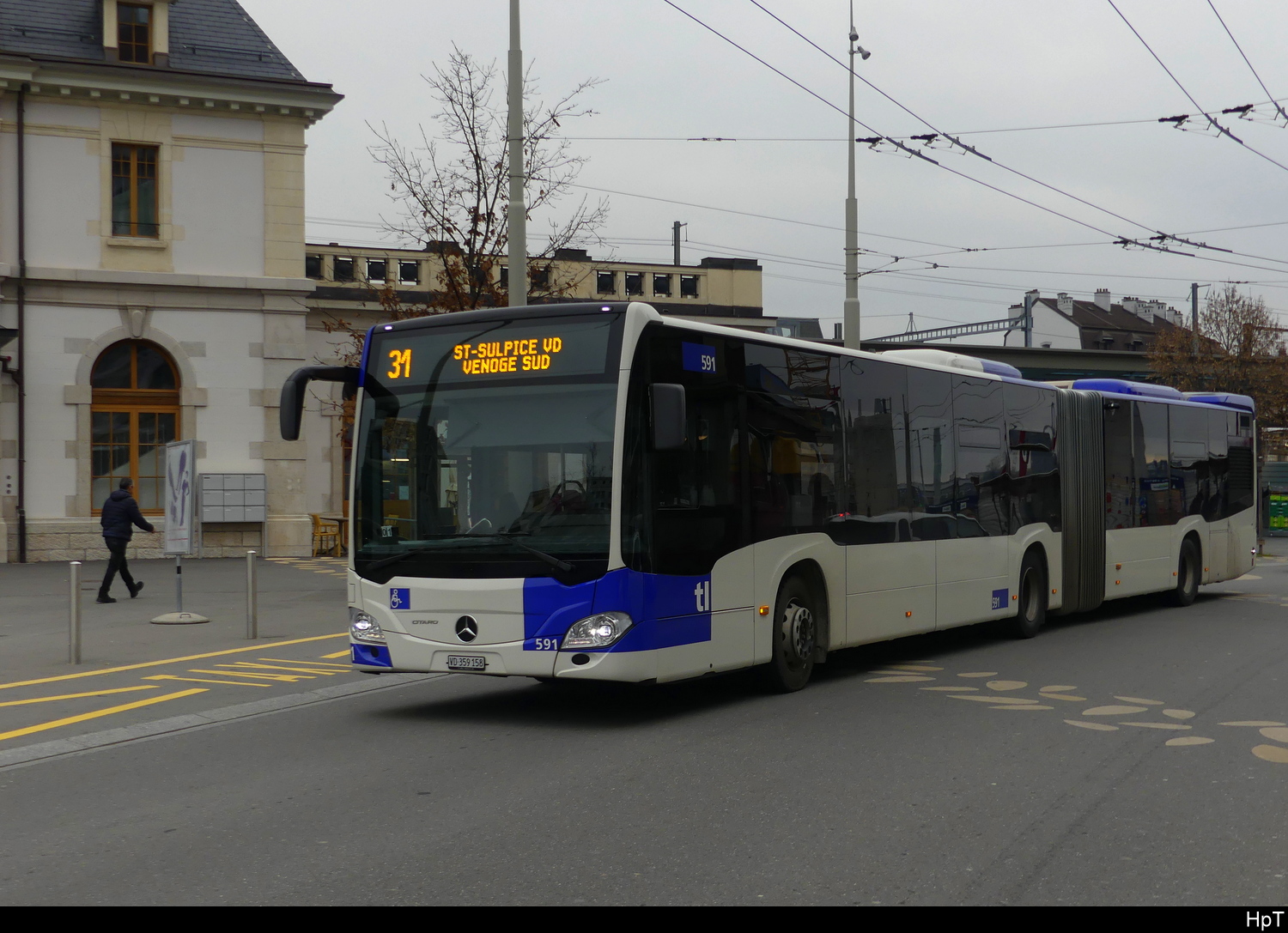 tl - Mercedes Citaro Nr.591  VD 359158 unterwegs auf der Linie 31 in Renens am 2024.11.30