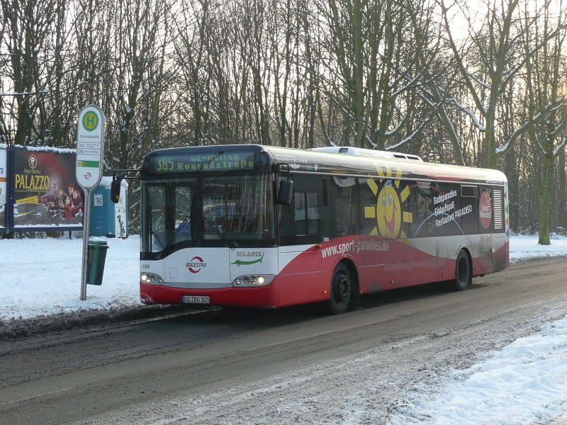 08.01.09,Solaris der Bogestra Nr.0305 in Gelsenkirchen-Hllen.