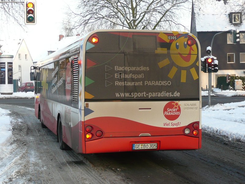 08.01.09,Solaris der Bogestra Nr.0305 in Gelsenkirchen-Hllen.