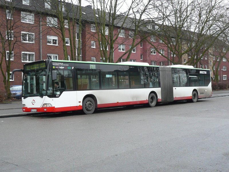 09.02.09,MB-CITARO der BOGESTRA Nr.0361 in Gelsenkirchen-Hllen.