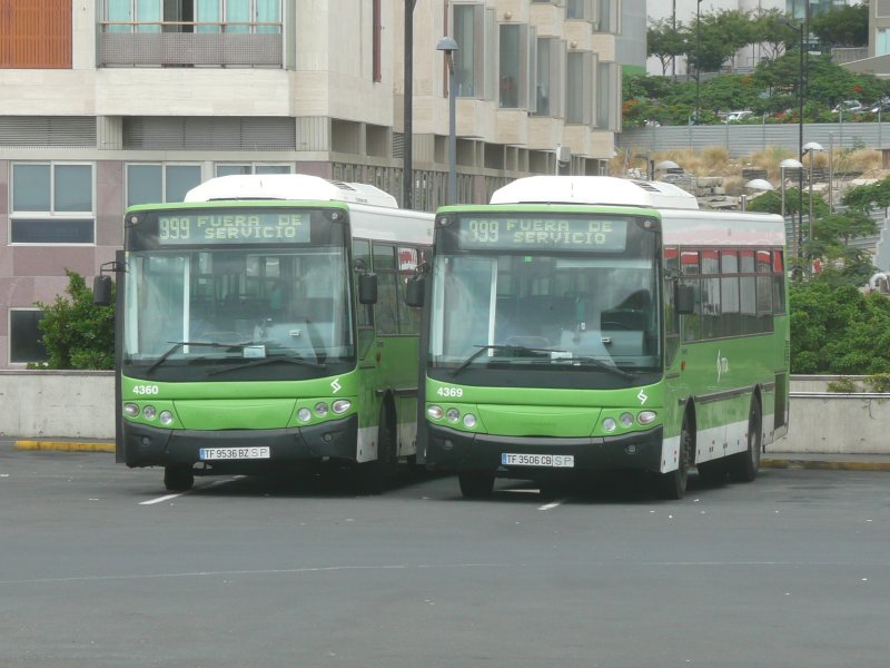 12.10.10 TITSA 4360 u.4369 am Busbahnhof von Santa Cruz de