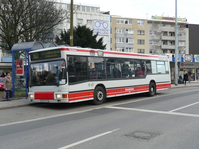 18.02.09,MAN der BOGESTRA Nr.9408 in Wattenscheid.