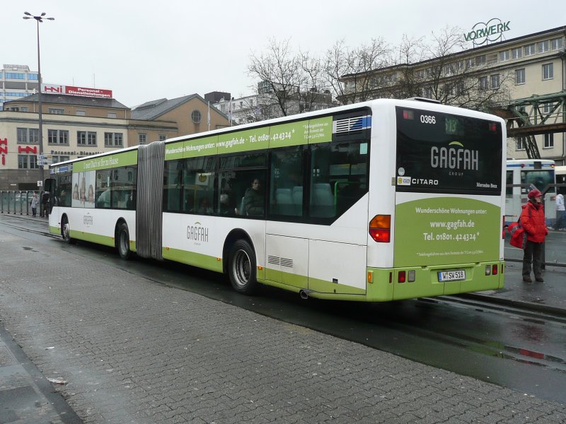 23.01.09,MB-Citaro der WSW Nr.0366,Wuppertal Hbf.