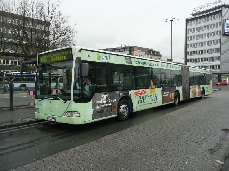 23.01.09,MB-Citaro der WSW Nr.0571,Wuppertal Hbf.