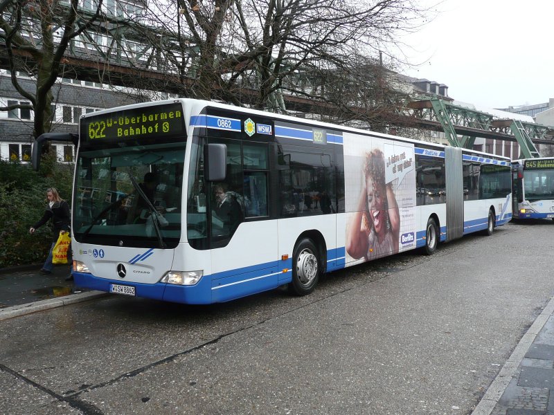 23.01.09,MB-Citaro der WSW Nr.0862,Wuppertal Hbf.