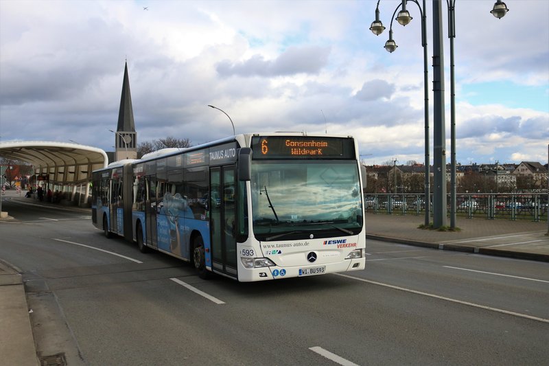 Eswe Verkehr Mercedes Benz Citaro 1 Facelift G Wagen 593 Am 18 01 20 Auf Der Theodor Heuss Brucke Die Zur Zeit Fur Autos Gesperrt Ist Bus Bild De