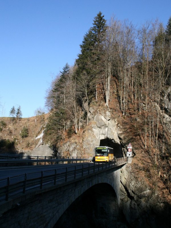 Setra S313UL ausserhalb von Schpfheim.(9.2.2008)