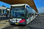 EW 1448, Mercedes Benz eCitaro Gelenkbus, von WEmobility, am Busbahnhof in Mersch, 03.2024 (Hndyfoto)