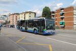 tpl Nr. 334 (Mercedes Citaro C2 O530 Hybrid) am 4.8.2024 beim Bhf. Lugano