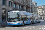 Hess Doppelgelenk Trolleybus 91, auf der Linie 31, fährt am 22.08.2024 zur Haltestelle Central. Aufnahme Zürich.