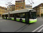 TransN - Hess Trolleybus Nr.145 unterwegs auf der Linie 101 in der Stadt Neuchâtel am 2024.10.03