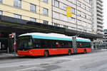 Hess Trolleybus 58, auf der Linie 1, bedient am 24.02.2025 die Haltestelle beim Bahnhof Biel.