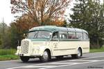 Oldtimer Mercedes O 3500 Bj. 1953 Carbon, Europäisches Oldtimerbustreffen im Elsass Oktober 2024