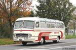 Oldtimer Mercedes O 321 H Simon, Europäisches Oldtimerbustreffen im Elsass Oktober 2024