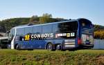 MAN Reisebus Coach Supreme von AMANN Reisen Deutschland,Mannschaftsbus der MUNICH Football COWBOYS.Krems,3.10.2011.