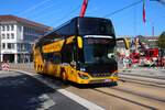 HEAG mobiBus Setra 5000er Flughafen Shuttle am 07.09.24 in Darmstadt Innenstadt